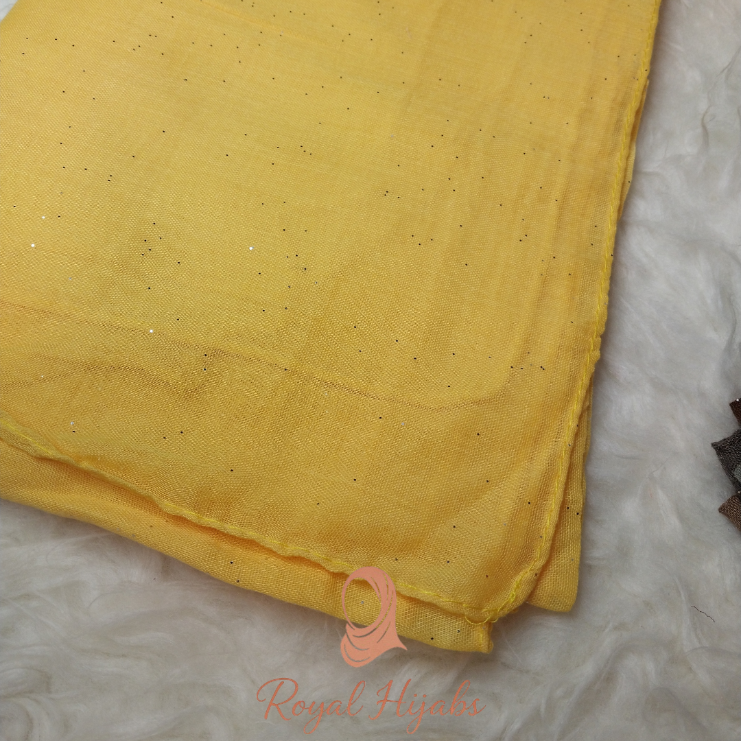 Glitter Lawn Hijab - Sunshine Yellow