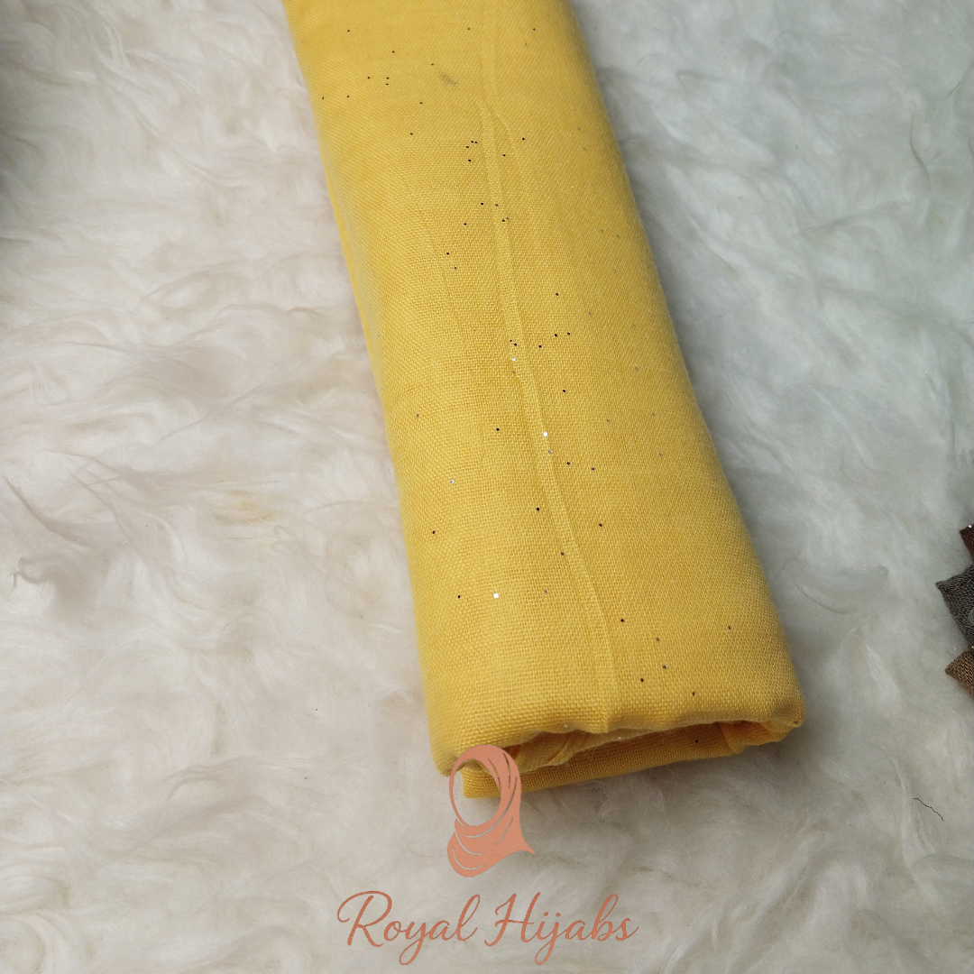 Glitter Lawn Hijab - Sunshine Yellow