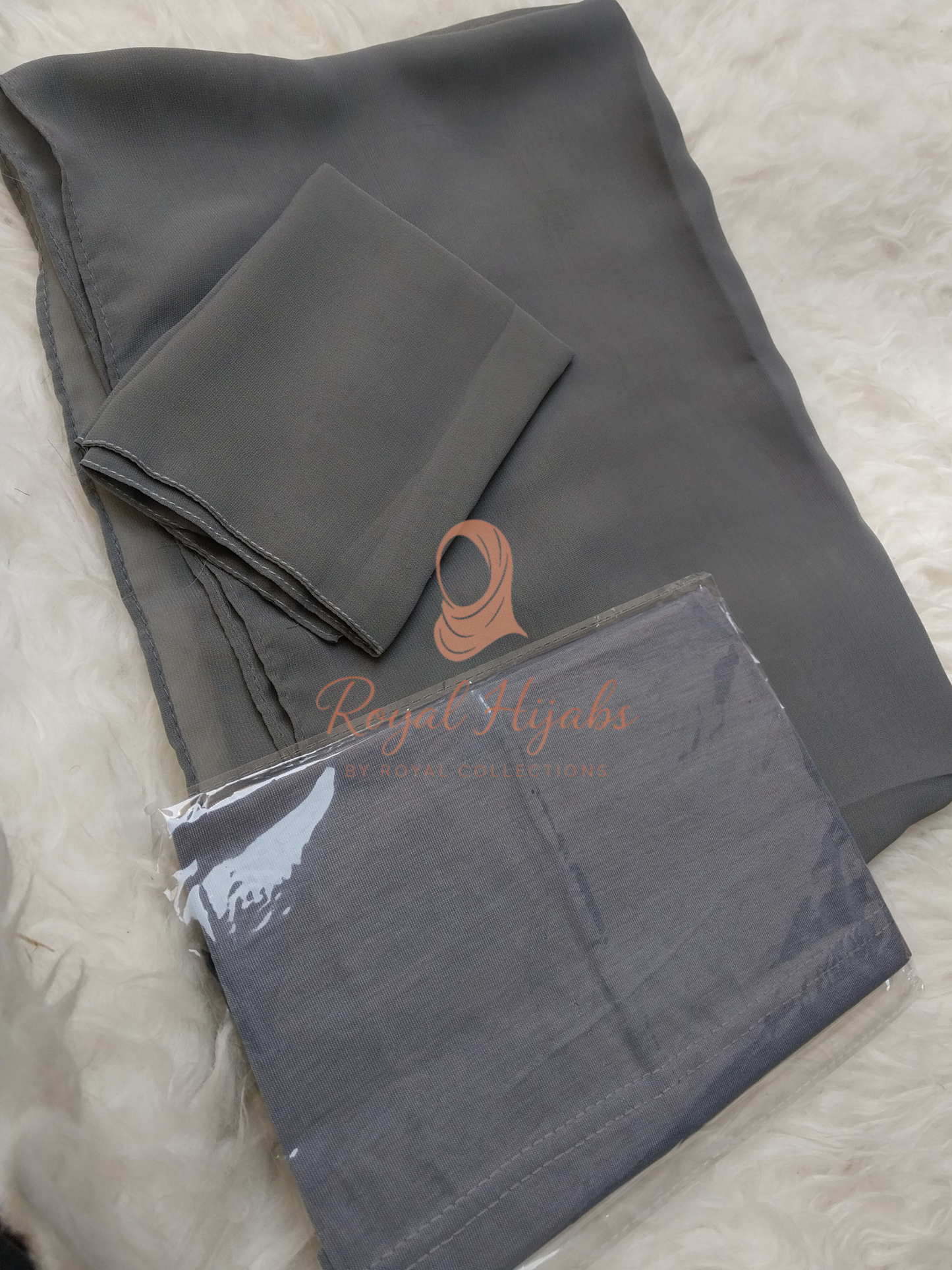 Hijab Naqab & Cap Matching set - Gray