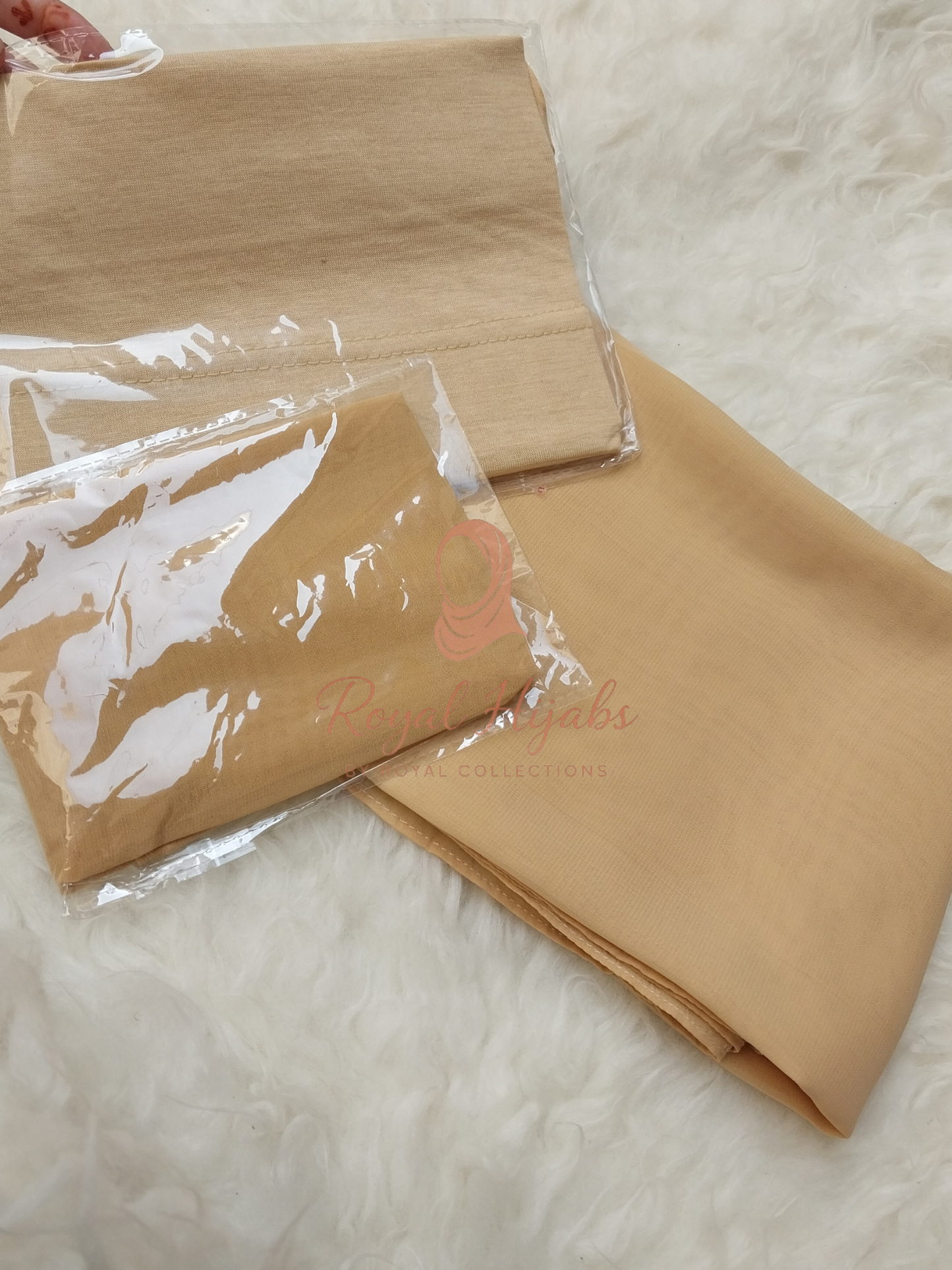 Hijab Naqab & Cap Matching set - Skin Nude