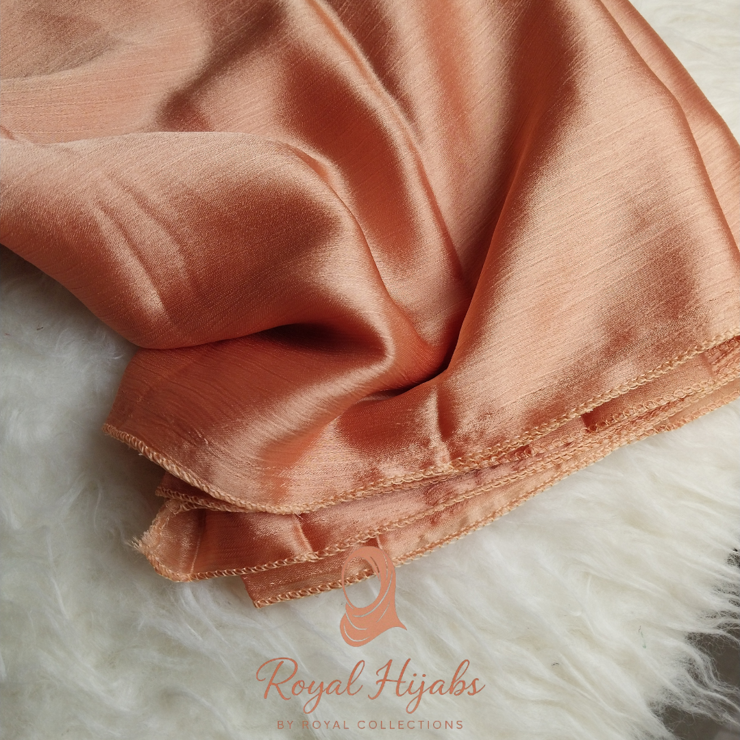 Crinkle Silk Hijab - Caramel
