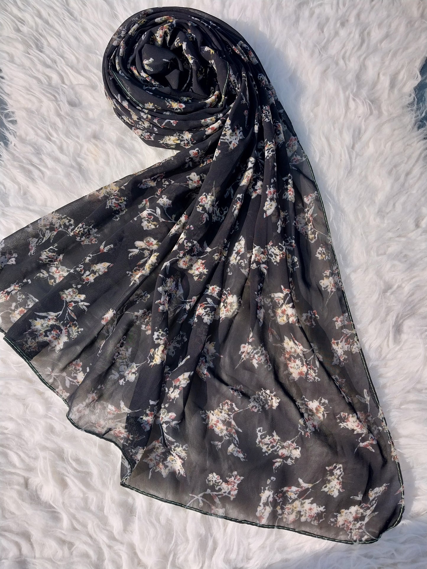 Printed Chiffon Hijab - Fluffy