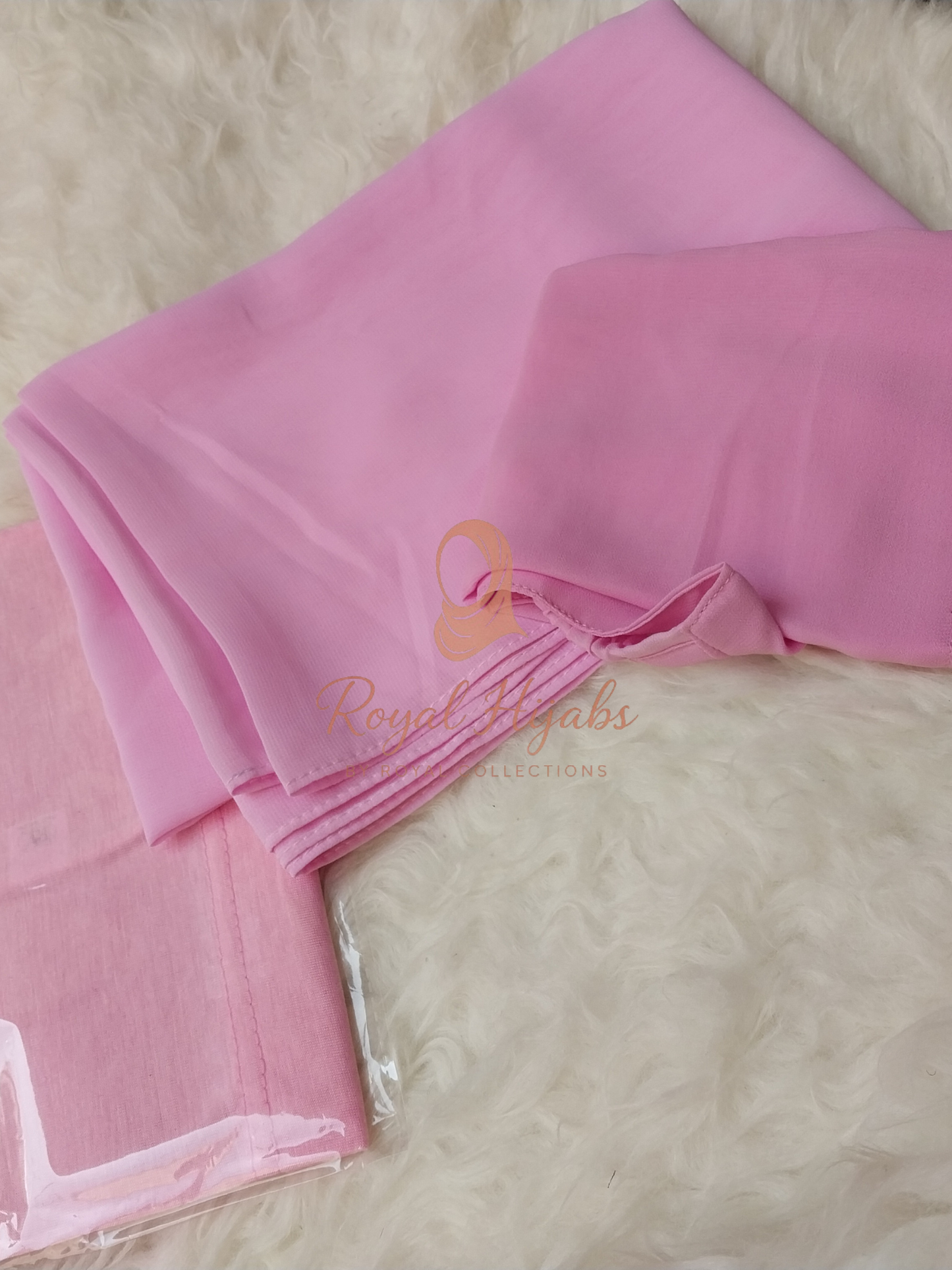 Hijab Naqab & Cap Matching set - Baby Pink