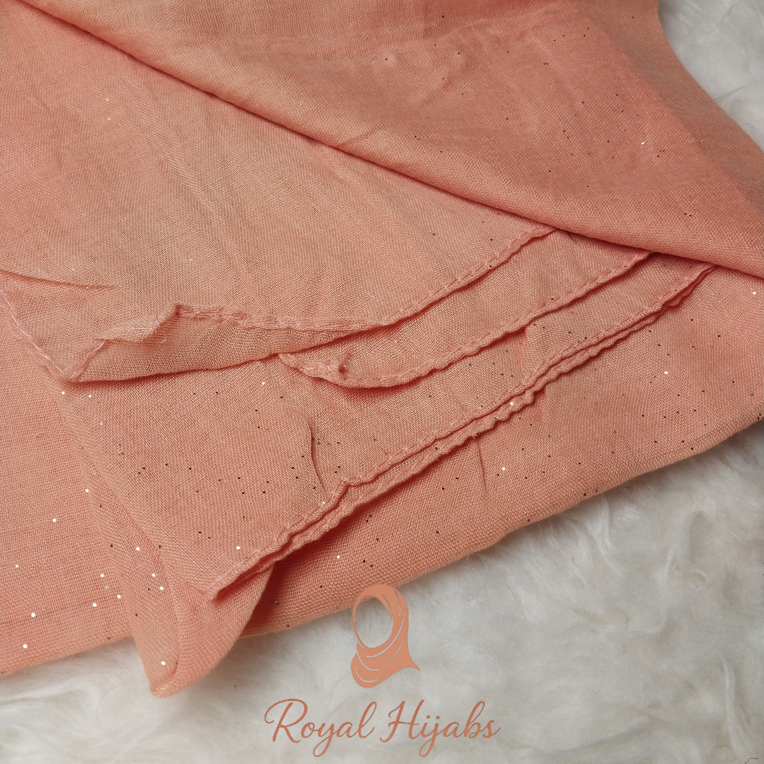 Glitter Lawn Hijab - Blush Peach