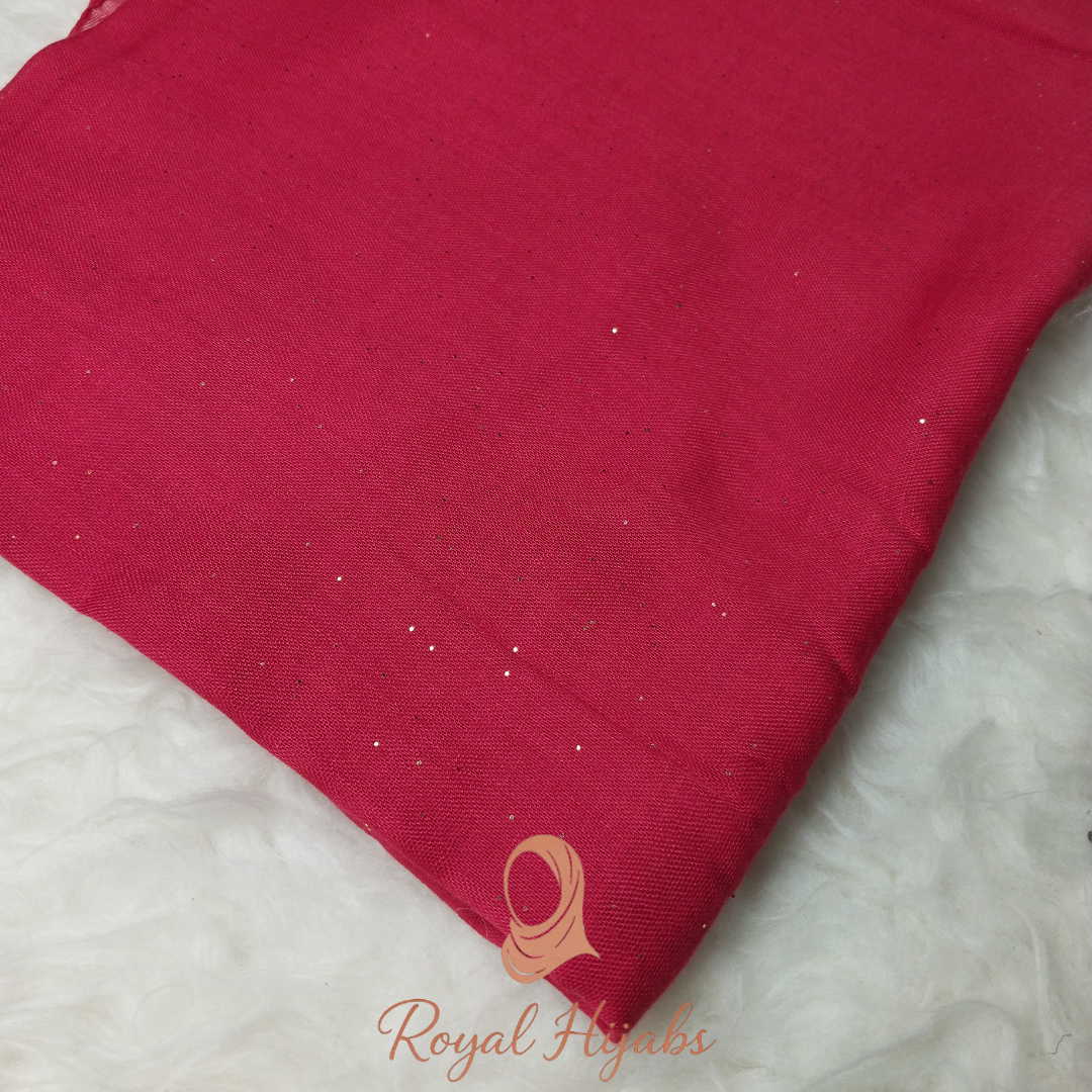 Glitter Lawn Hijab - Cheery Red