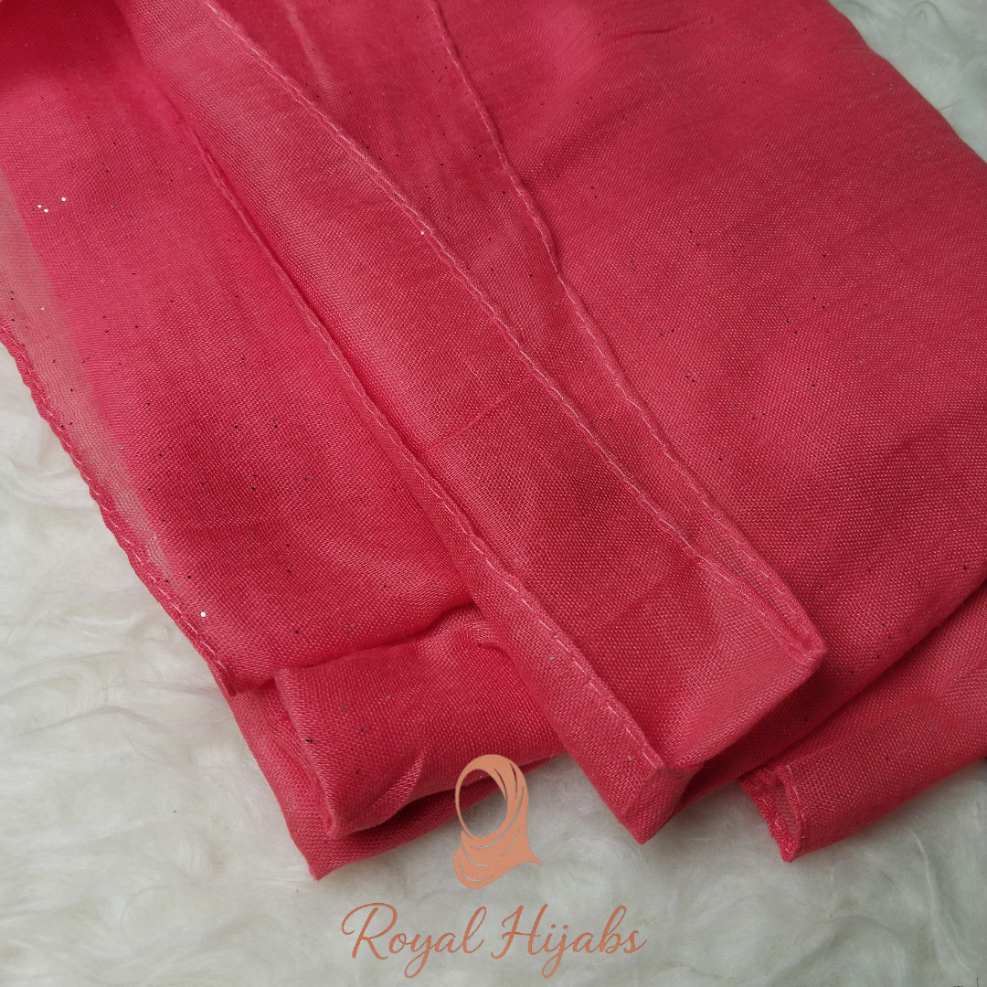 Glitter Lawn Hijab - Red