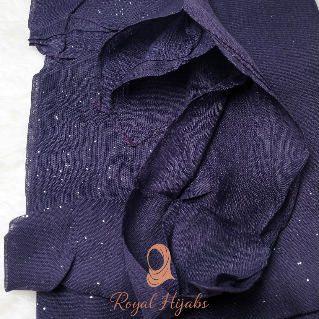 Glitter Lawn Hijab - Deep Purple