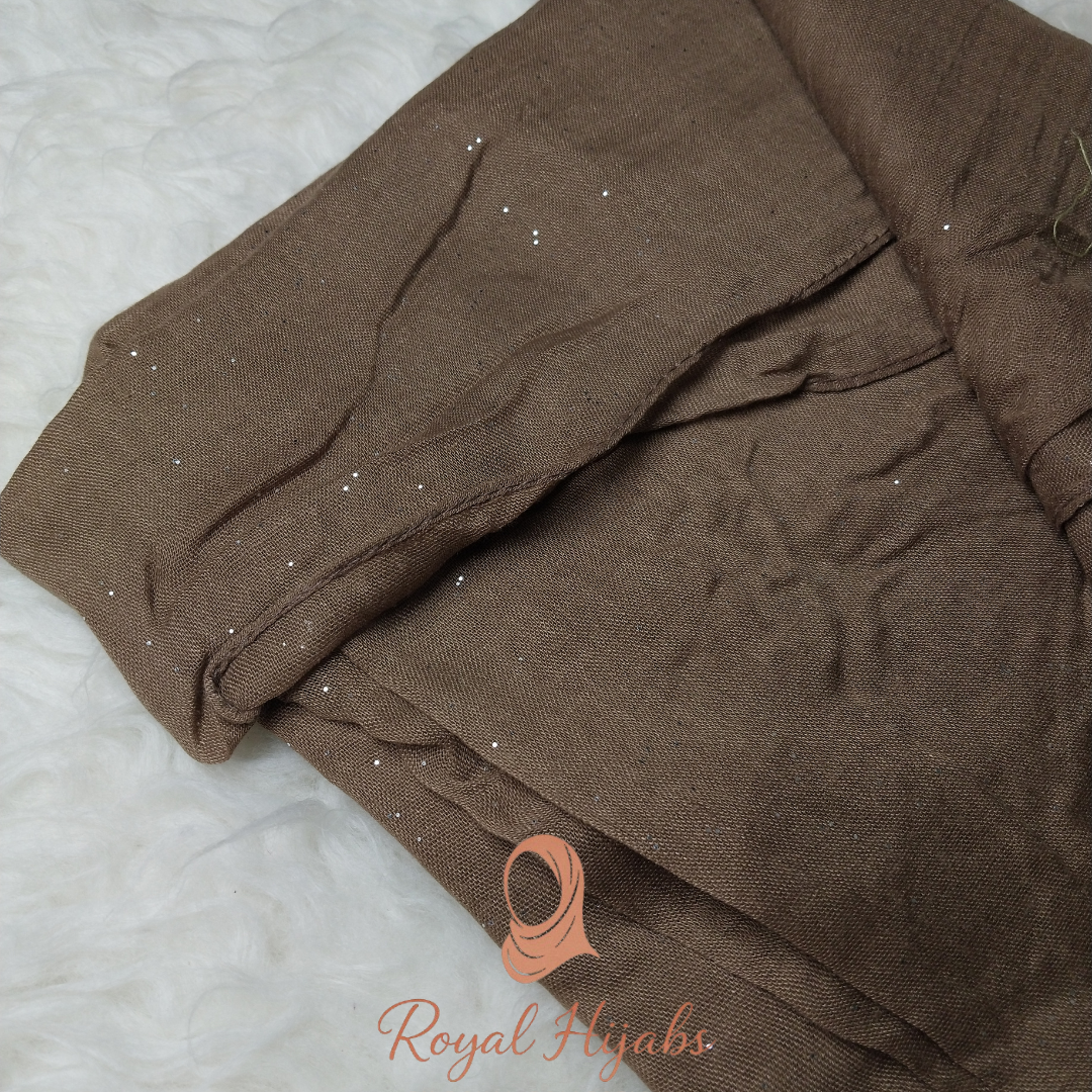 Glitter Lawn Hijab - Chocolate Brown