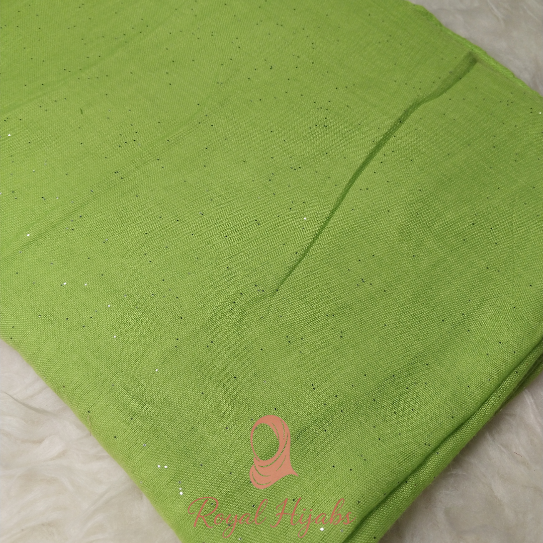 Glitter Lawn Hijab - Parrot Green