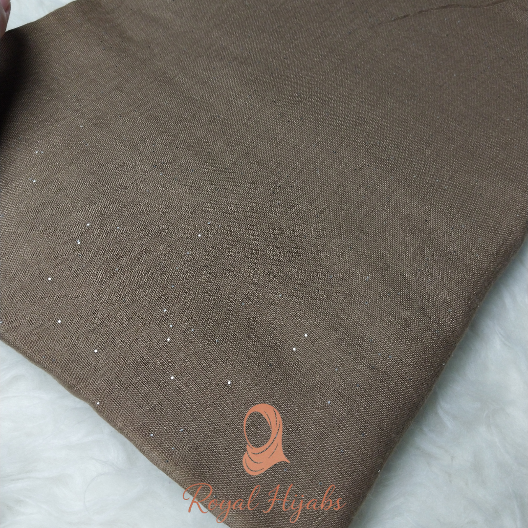 Glitter Lawn Hijab - Mocha Brown