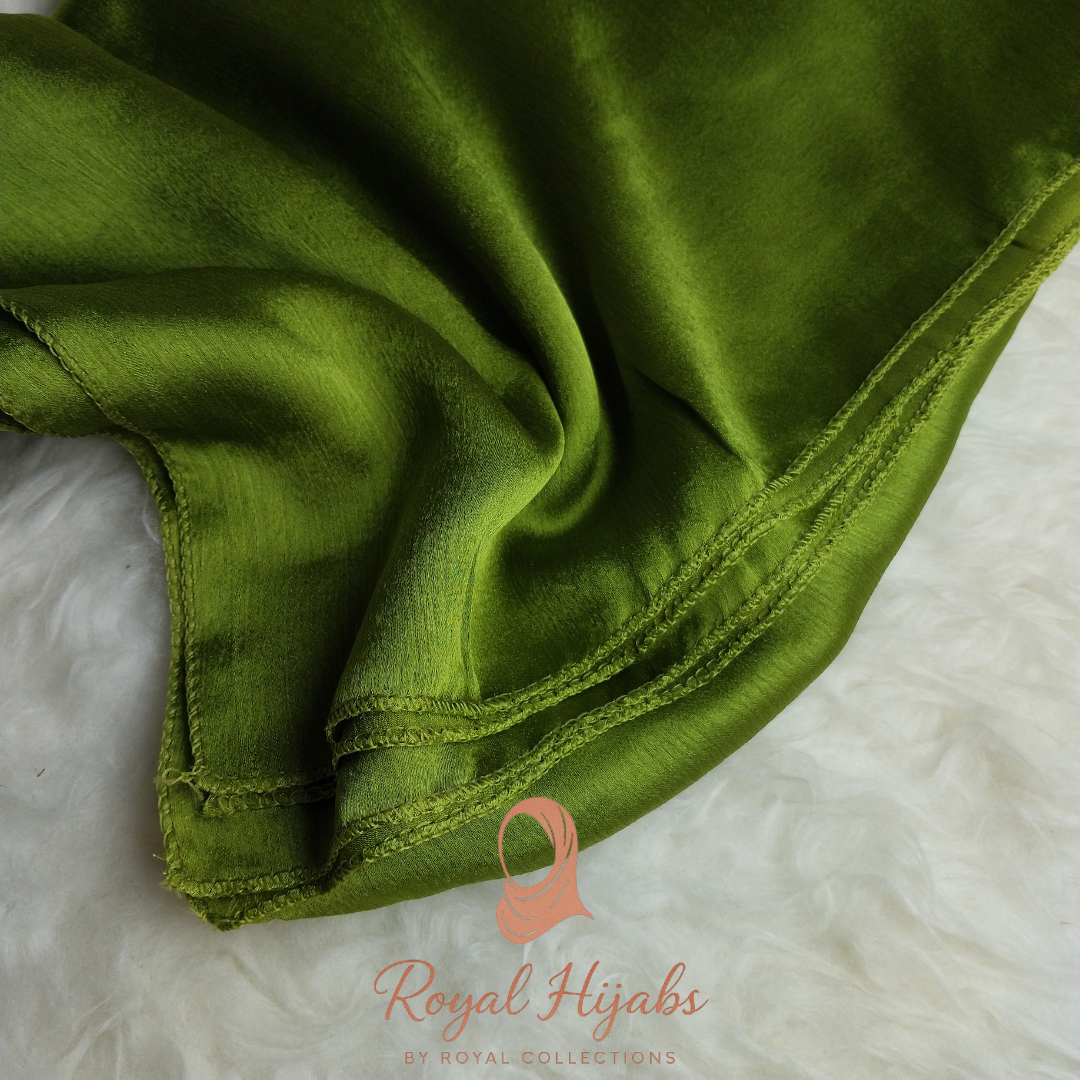 Crinkle Silk Hijab - Olive