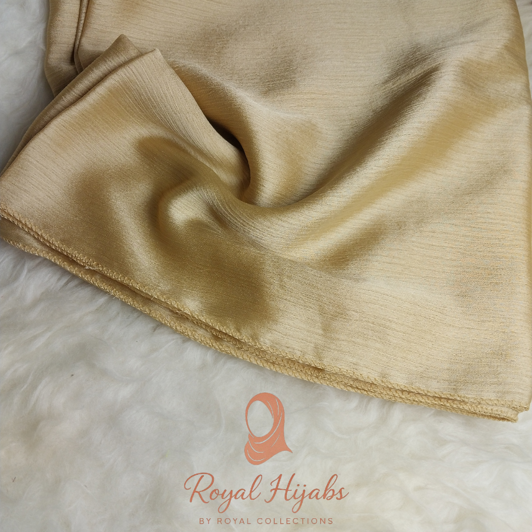 Crinkle Silk Hijab - Golden