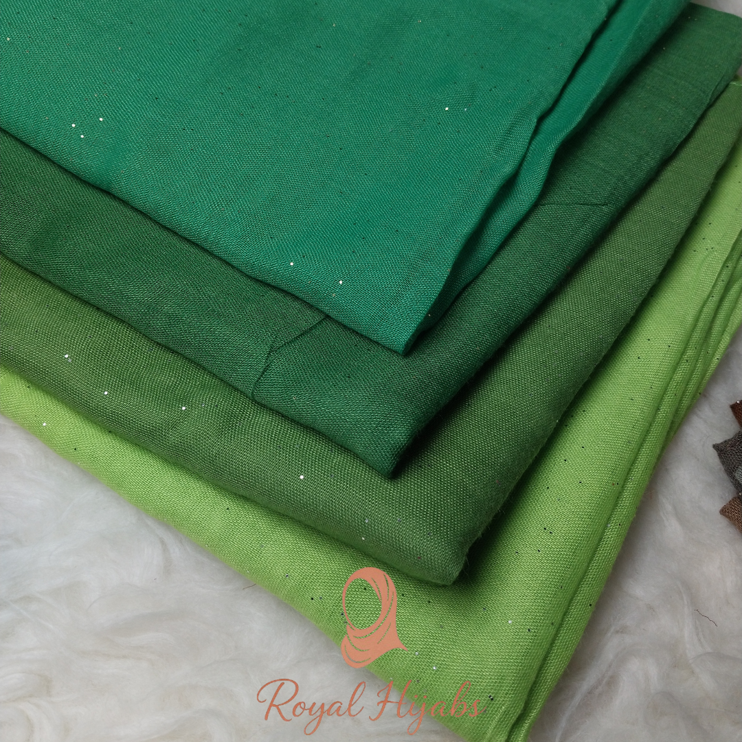 Glitter Lawn Hijab - Forest Green
