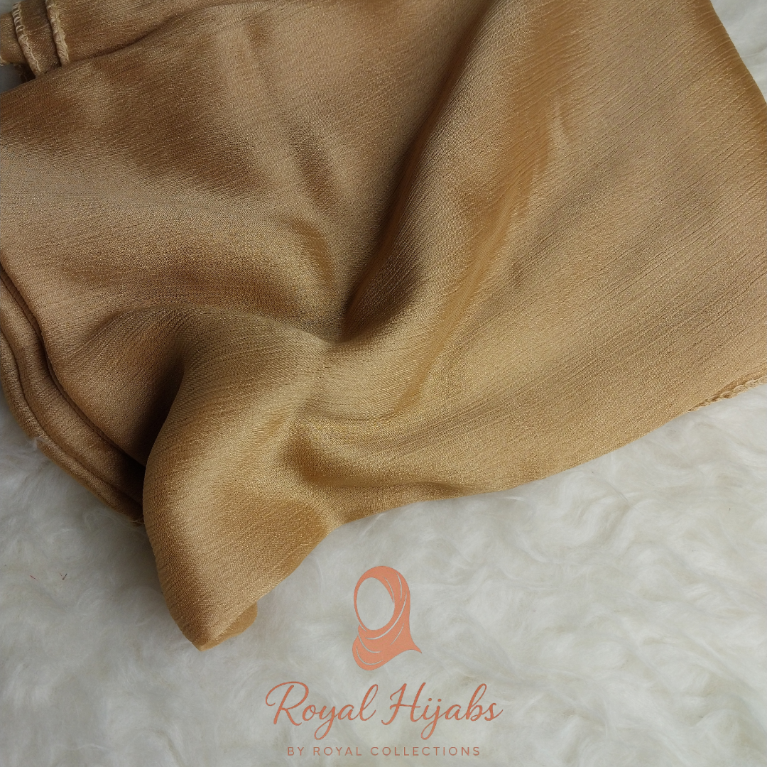 Crinkle Silk Hijab - Copper