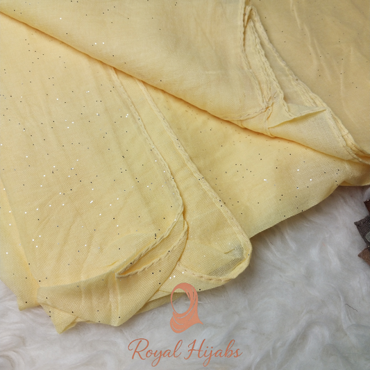 Glitter Lawn Hijab - Lemon Yellow