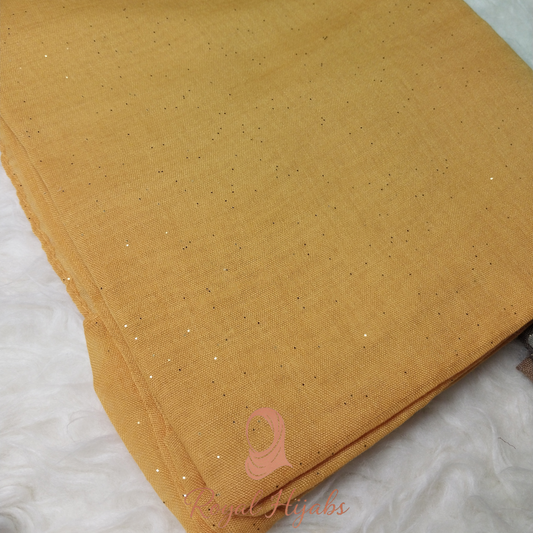 Glitter Lawn Hijab -  Mustard