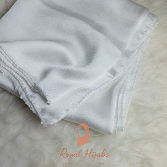 Crinkle Silk Hijab - White