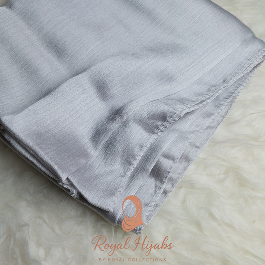 Crinkle Silk Hijab - Silver