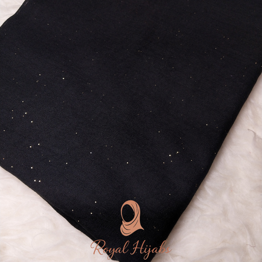 Glitter Lawn Hijab -  Jet Black