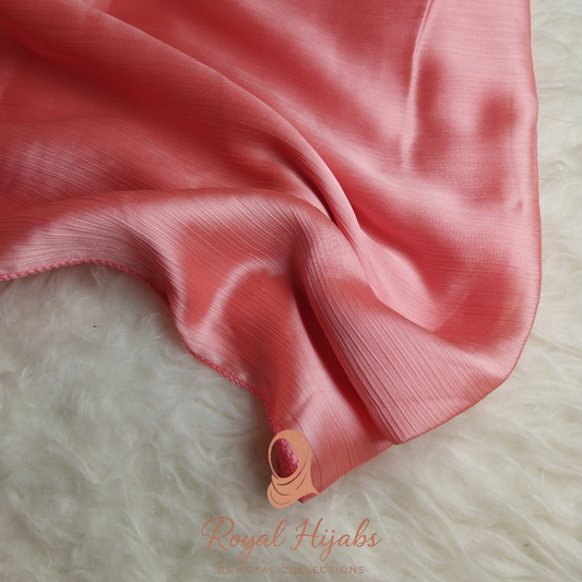 Crinkle Silk Hijab - Peach