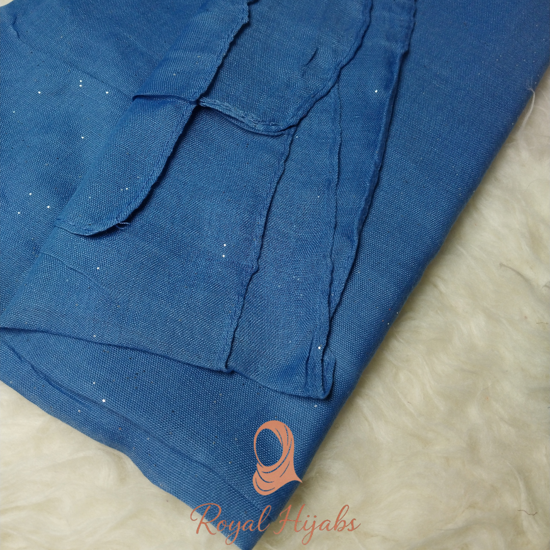 Glitter Lawn Hijab -  Denim Blue