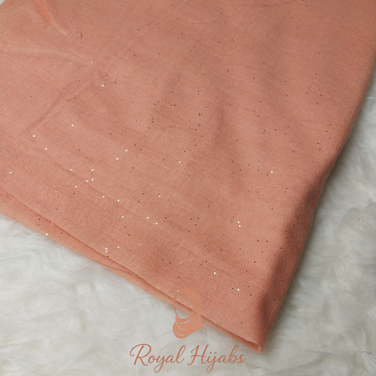 Glitter Lawn Hijab - Blush Peach