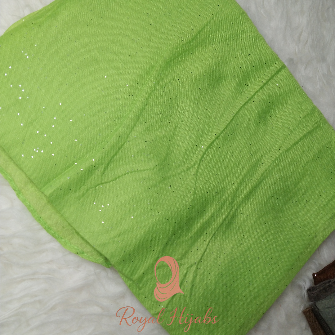 Glitter Lawn Hijab - Parrot Green
