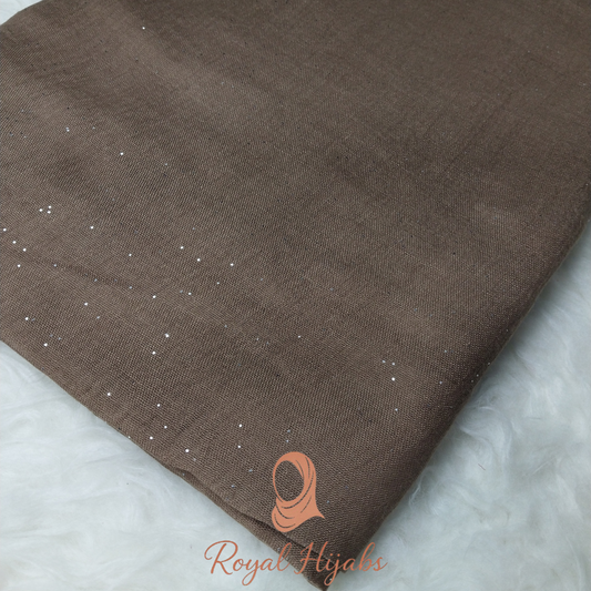 Glitter Lawn Hijab -  Chocolate Brown