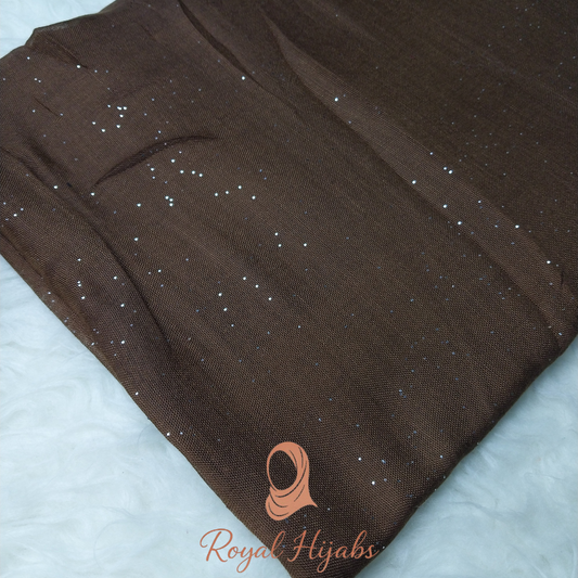 Glitter Lawn Hijab - Brown