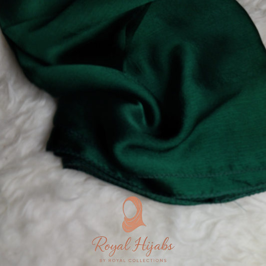 Crinkle Silk Hijab - Dark Green