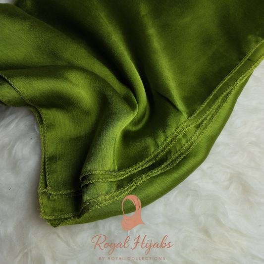 Crinkle Silk Hijab - Olive