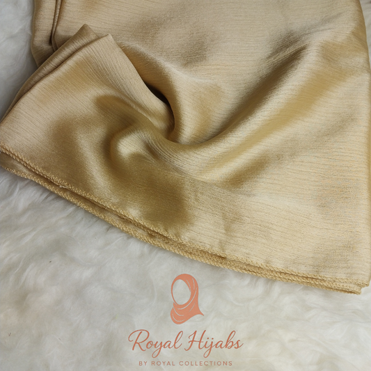 Crinkle Silk Hijab - Golden