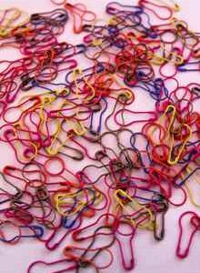 Colorful pear-shaped safety pins used for hijabs